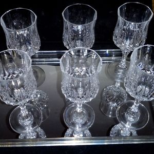Crystal Vintage 6oz glasses(6) and serving tray